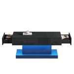 MERAX Table basse rectangulaire noir avec 2 tiroirs - 50x100 cm led panneau de particules