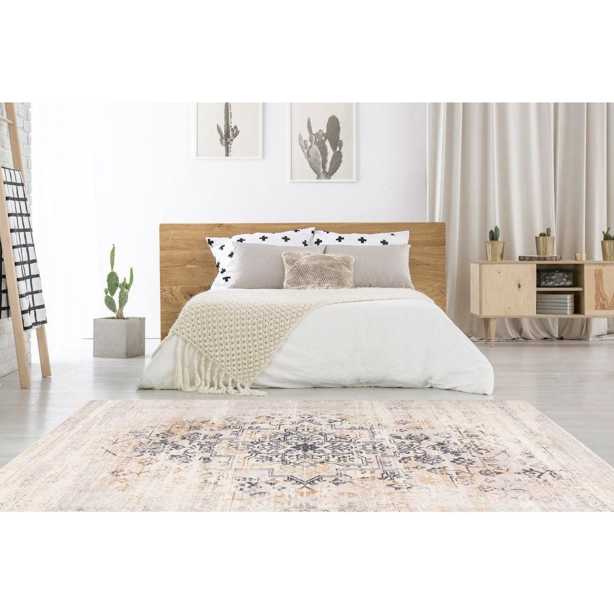 Paris Prix Tapis Vintage Tissé à la Main  Piedmont  Crème