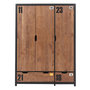 Voir la diapositive 1 : Paris Prix Armoire 3 Portes  Alex  200cm Marron & Noir