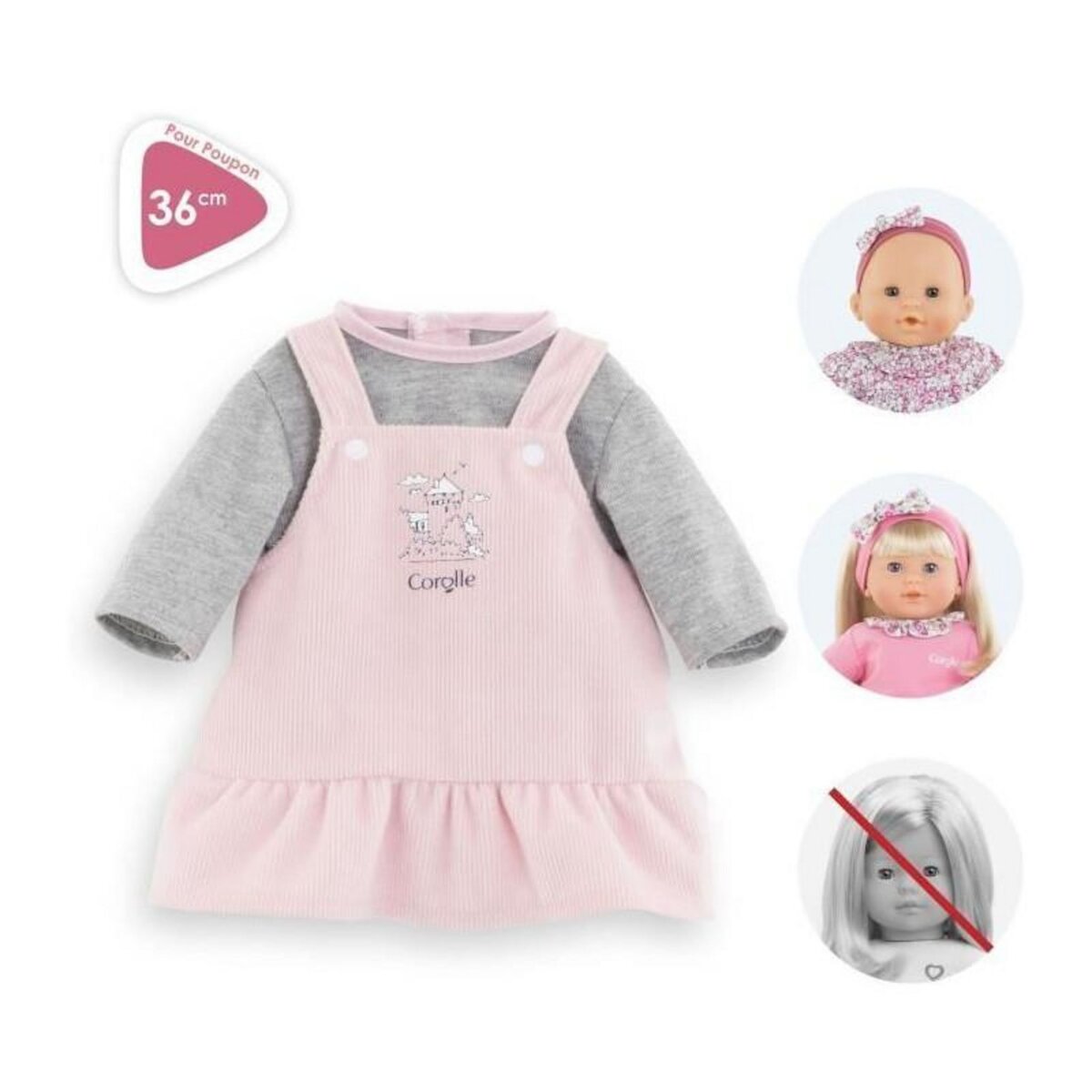 Corolle Robe et T-shirt Bords de Loire pour poupon 36 cm