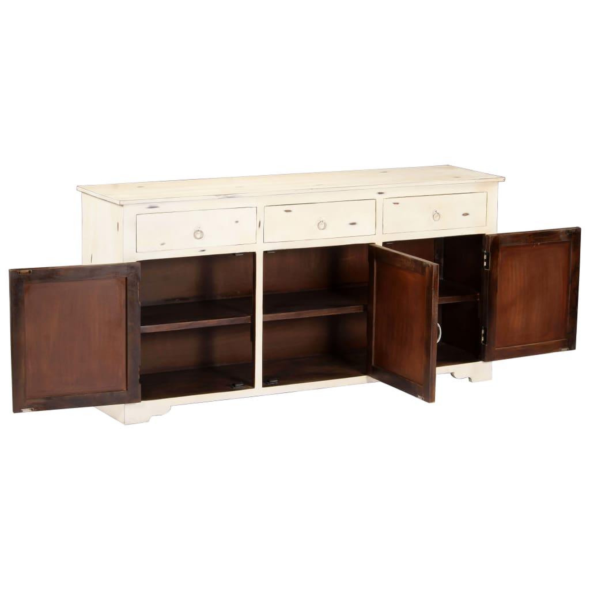 Voir la diapositive 5 : VIDAXL Buffet Blanc 160x40x80 cm Bois de manguier massif