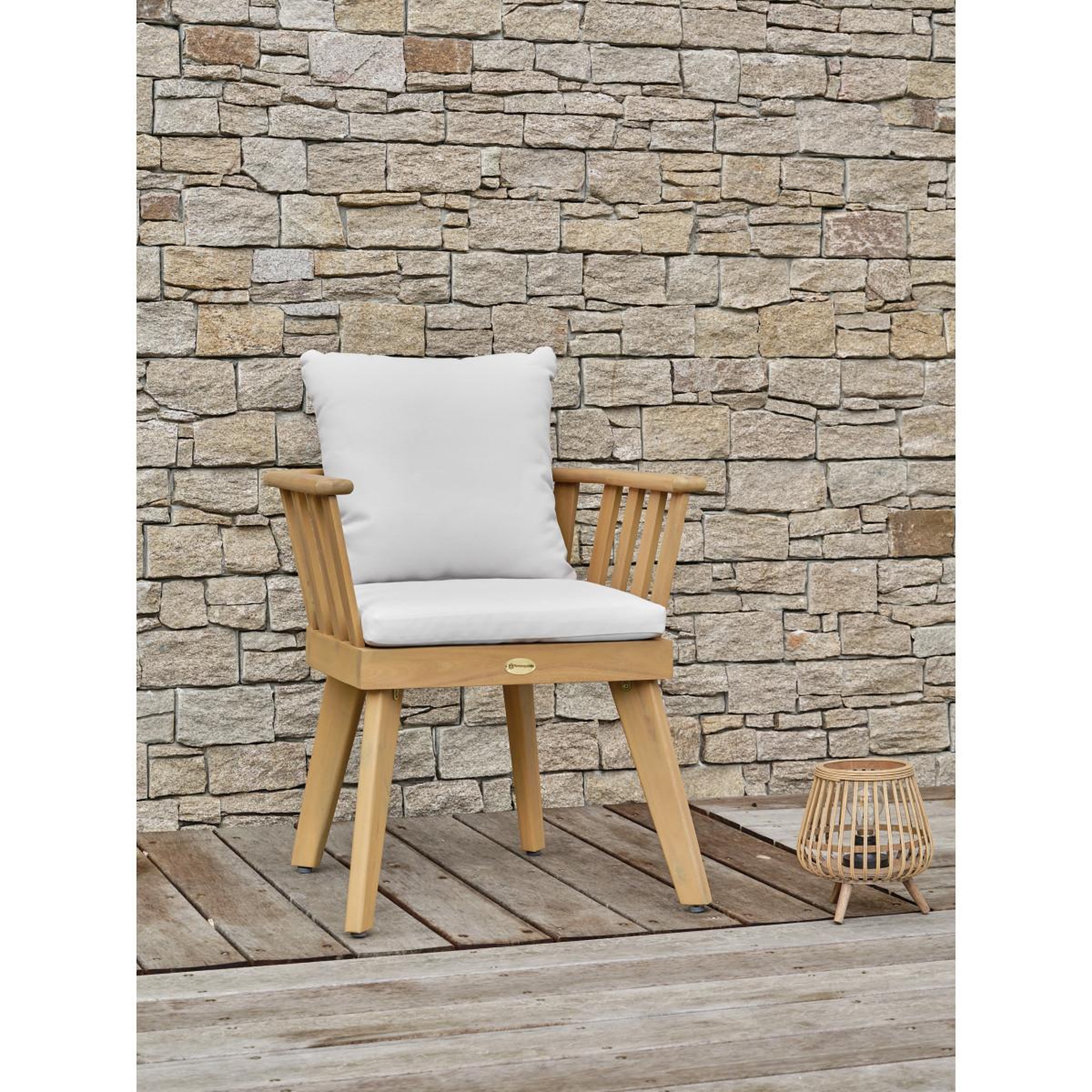 Voir la diapositive 2 : Paris Prix Fauteuil de jardin en bois  liso  68cm marron