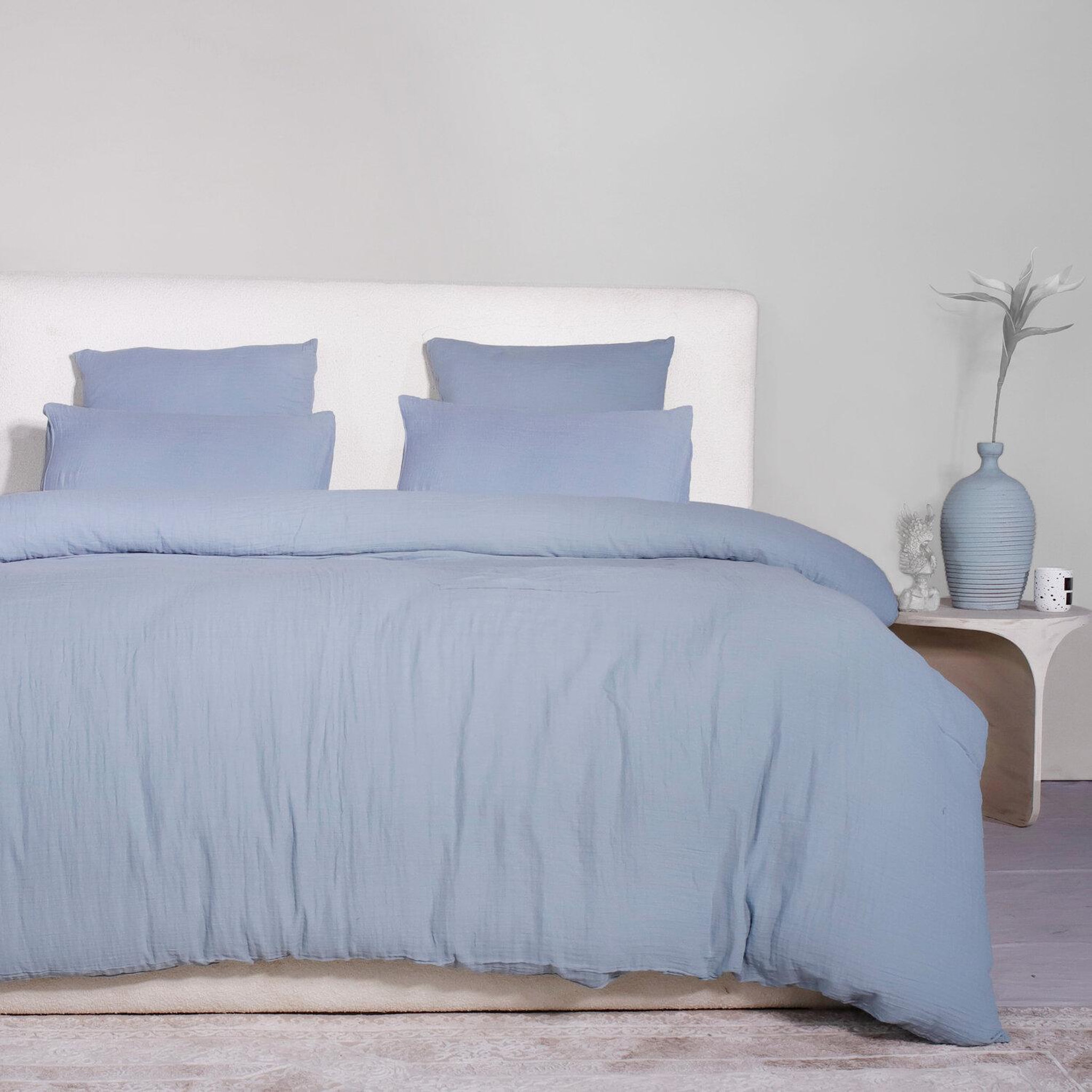 Voir la diapositive 2 : Les Ateliers du Linge Parure de couette 100% gaze de coton lavé