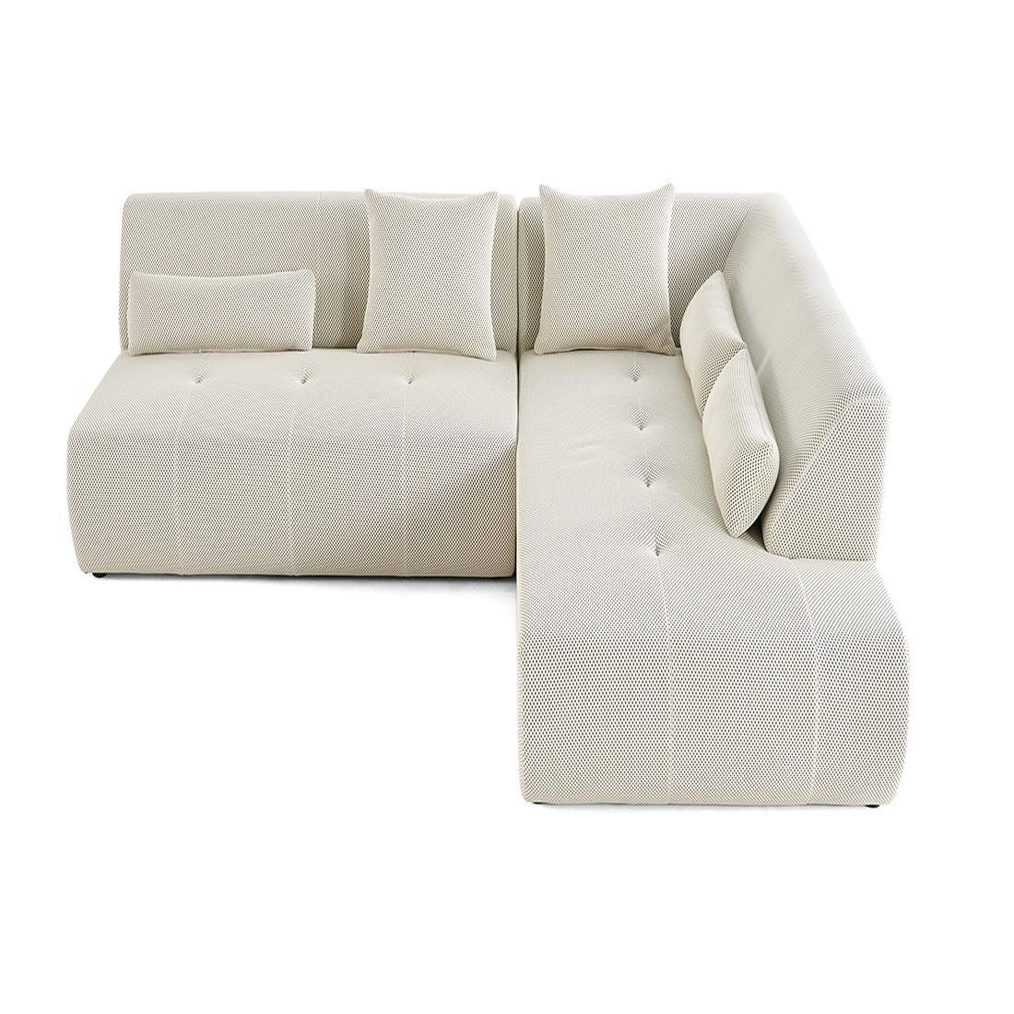Voir la diapositive 6 : LISA DESIGN Onyx - canapé modulable d'angle droit 5 places - en tissu mailles 3d