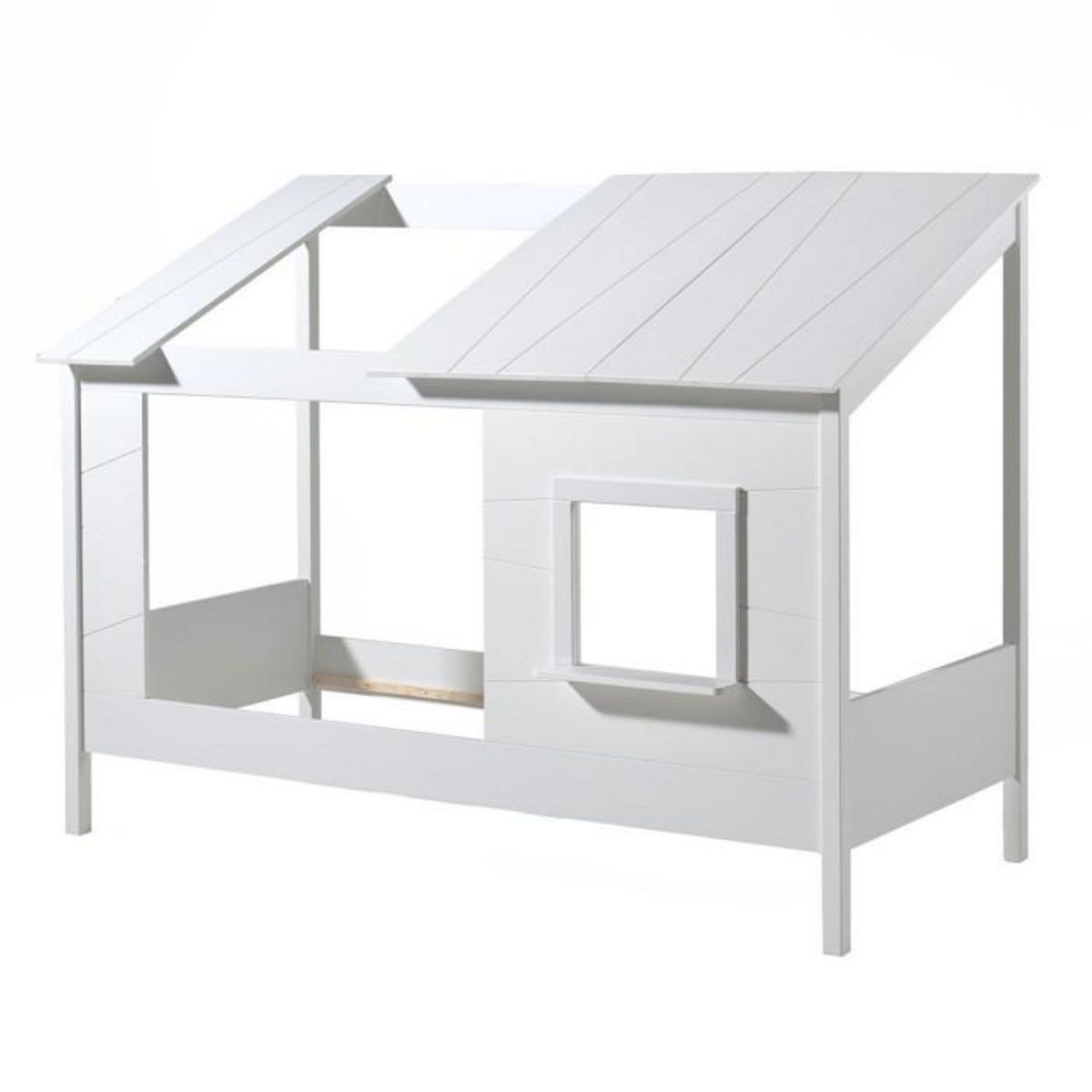 Paris Prix Pack - Lit Cabane Enfant, Rideaux & Tiroir  Housebed II  90x200cm Blanc