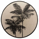 Paris Prix Tapis Rond Imprimé  Tropic Nature  120cm Naturel