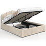 Voir la diapositive 1 : ID MARKET Lit coffre double NOELIE avec tête de lit et sommier 140 x 190 cm velours beige