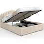 Voir la diapositive 1 : ID MARKET Lit coffre double NOELIE avec tête de lit et sommier 140 x 190 cm velours beige
