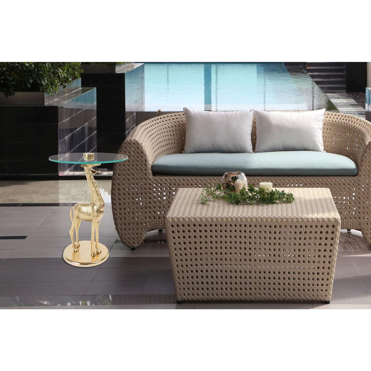 Paris Prix Table d'Appoint Design  Animality Girafe  58cm Or