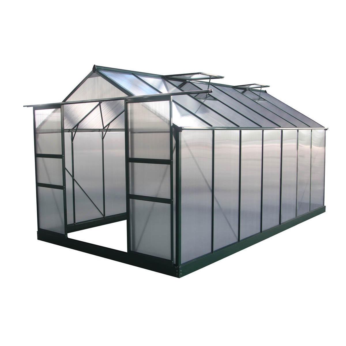 Habitat et Jardin Serre jardin polycarbonate  Dahlia  Vert Sapin 13,29 m²