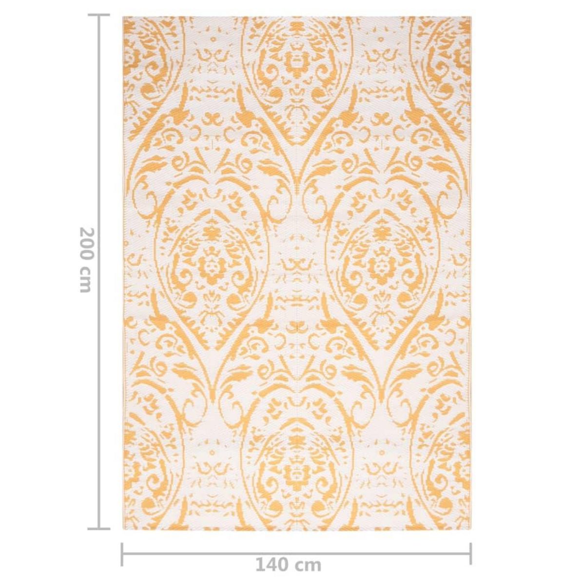 VIDAXL Tapis d'exterieur ARAKIL jaune 140 x 200 cm PP