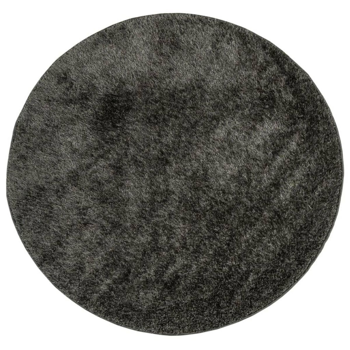 VIDAXL Tapis ISTAN a poils longs aspect brillant anthracite Ø 80 cm