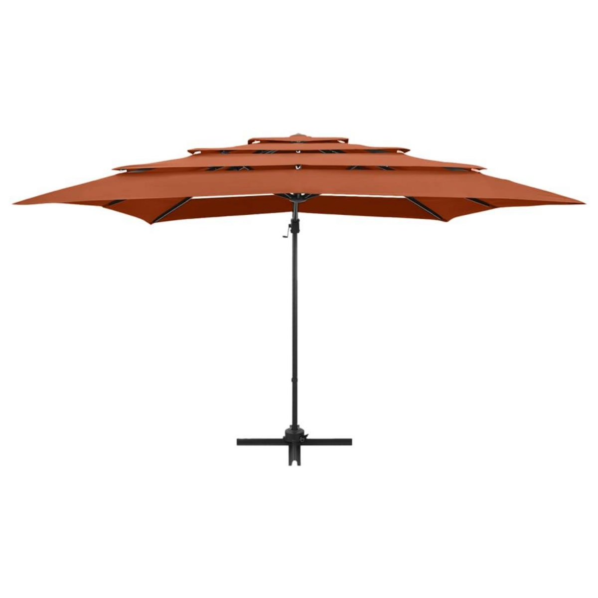 VIDAXL Parasol de jardin a 4 niveaux avec mat en aluminium terre cuite