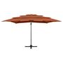 Voir la diapositive 3 : VIDAXL Parasol de jardin a 4 niveaux avec mat en aluminium terre cuite