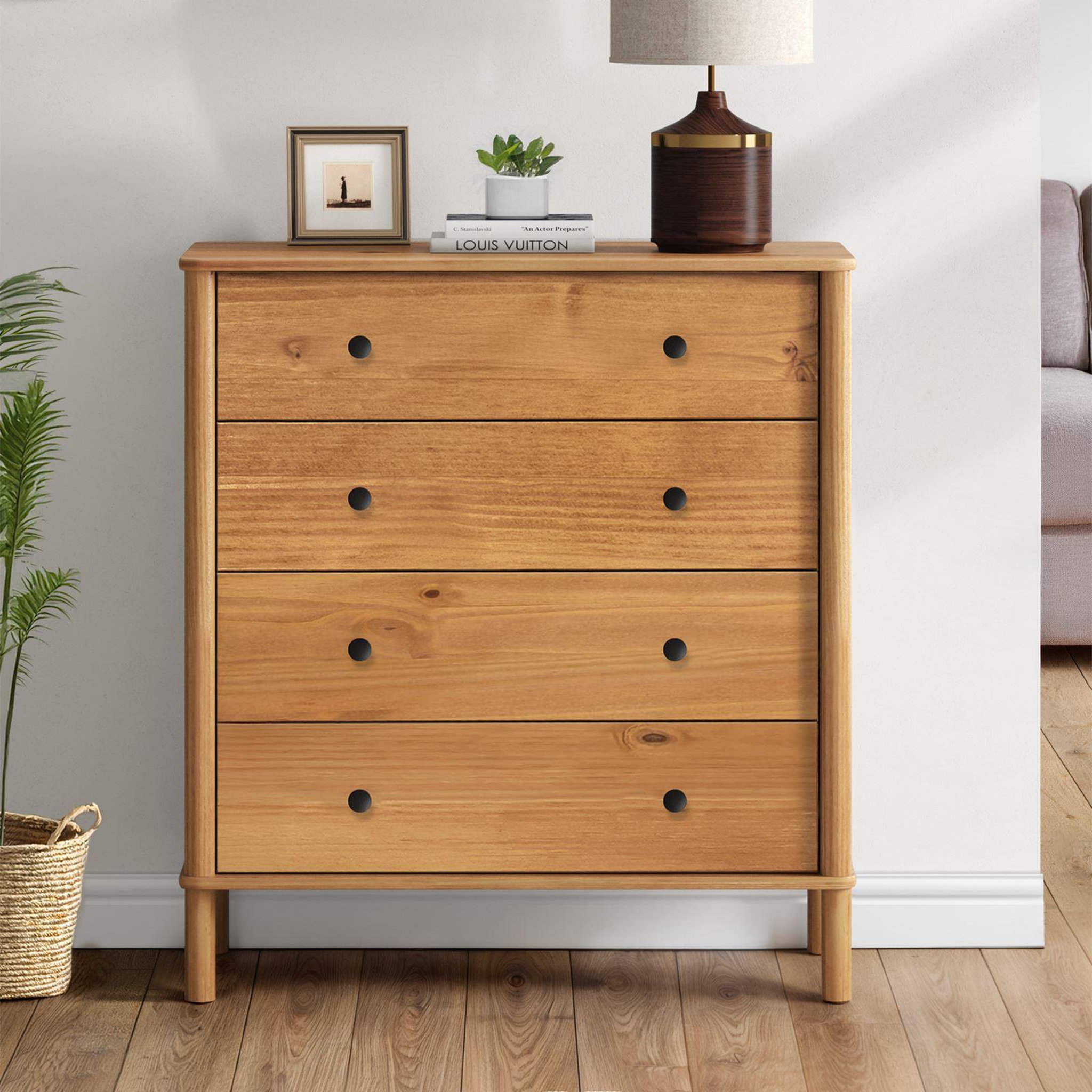 Voir la diapositive 2 : IDIMEX Commode apoana 4 tiroirs en bois massif