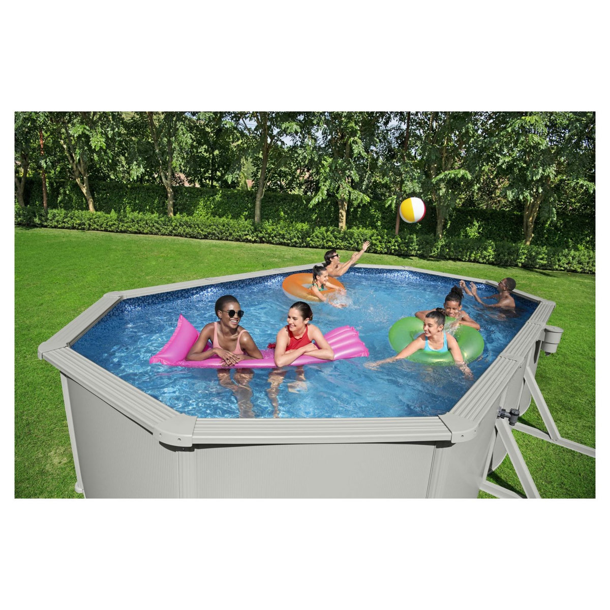 BESTWAY Piscine hors sol acier ovale - 6,10x 3,60 x H 1,20 m -  HYDRIUM