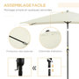 Voir la diapositive 6 : OUTSUNNY Parasol inclinable rectangulaire métal polyester haute densité 2,95L x 1,95l x 2,4H m crème