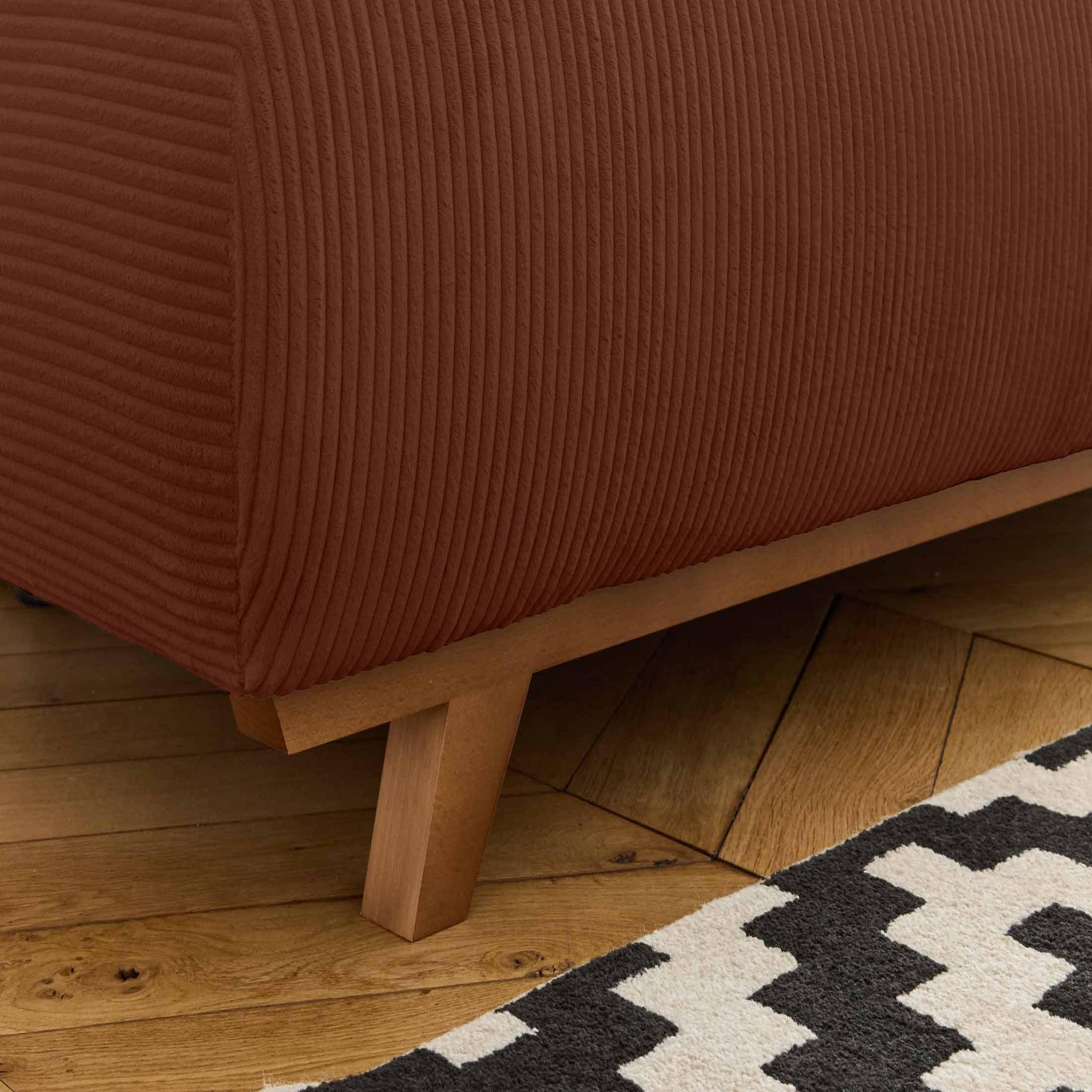 Voir la diapositive 4 : BEST MOBILIER Cristal - canapé 3 places - convertible avec coffre et pouf - en velours côtelé