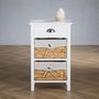 Voir la diapositive 3 : IDIMEX Table de chevet RAVEO avec 1 tiroir et 2 paniers, en bois lasuré