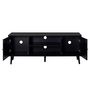 Voir la diapositive 3 : BEST MOBILIER Goto - meuble tv - noir et cannage - 140 cm