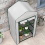 Voir la diapositive 4 : OUTSUNNY Serre de jardin balcon 3 niveaux métal thermolaqué vert PE blanc