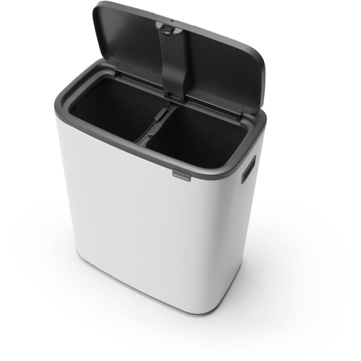 BRABANTIA Poubelle tri sélectif Bo Touch Bin 2X30L White