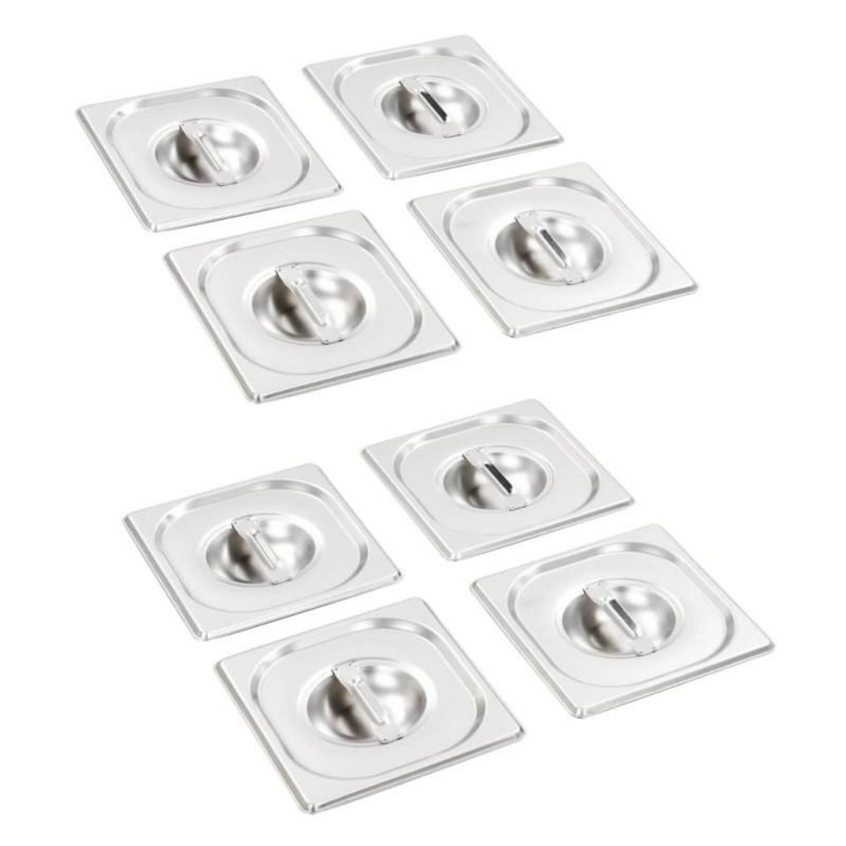 VIDAXL Couvercles de plateau 8 pcs GN 1 6 Acier inoxydable