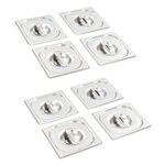 VIDAXL Couvercles de plateau 8 pcs GN 1 6 Acier inoxydable