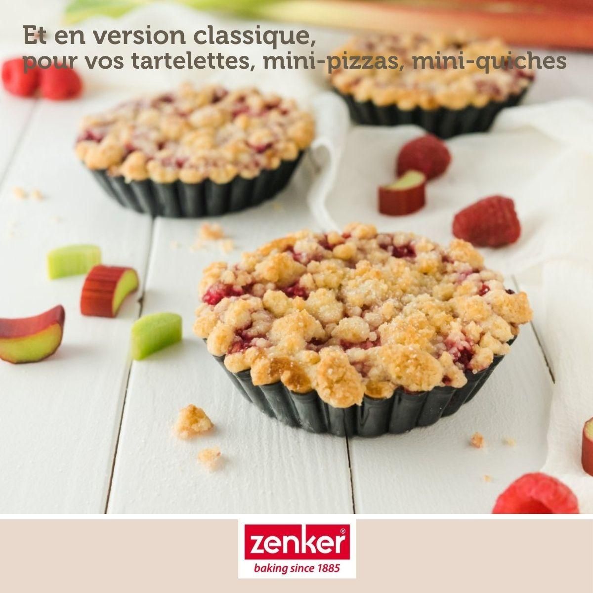 ZENKER Lot de 6 moules à tartelettes 10 cm Zenker Black Metallic