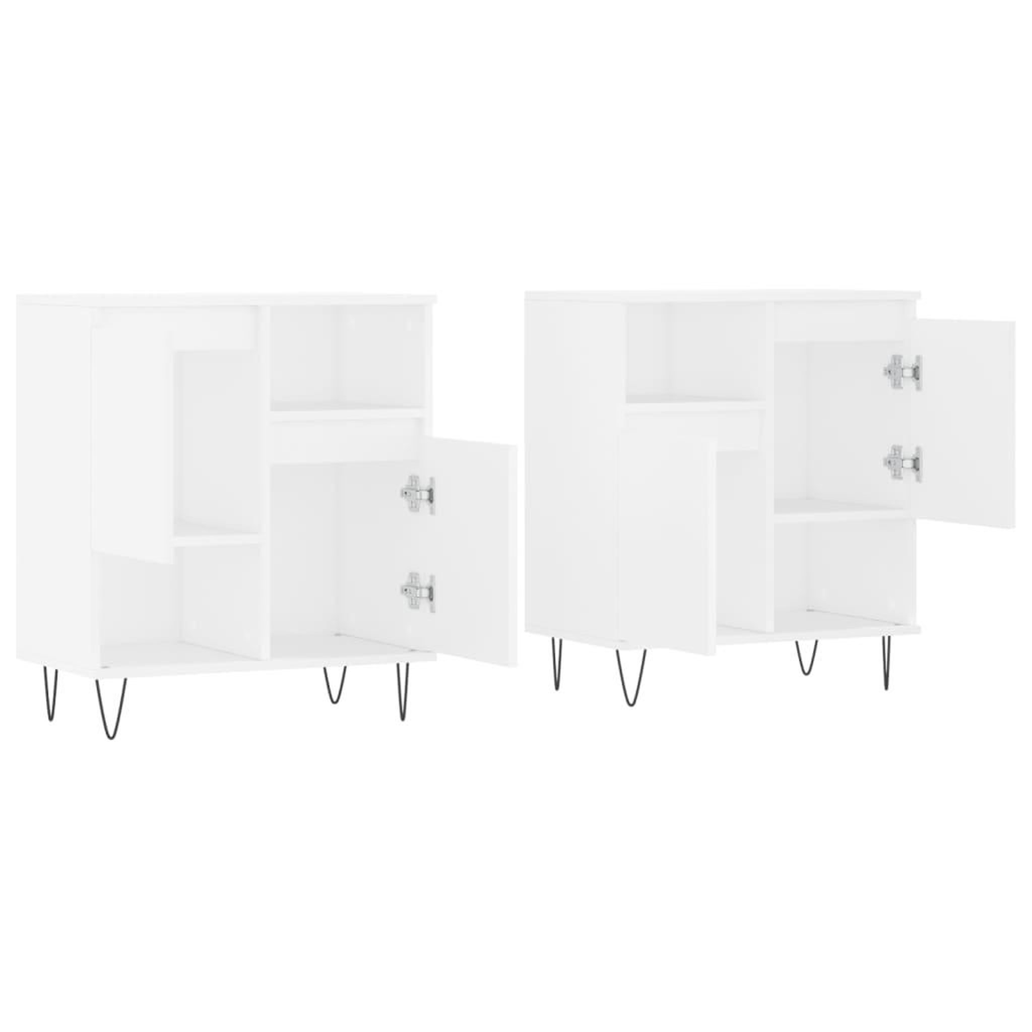 Voir la diapositive 4 : VIDAXL Buffets 2 pcs blanc bois d'ingenierie
