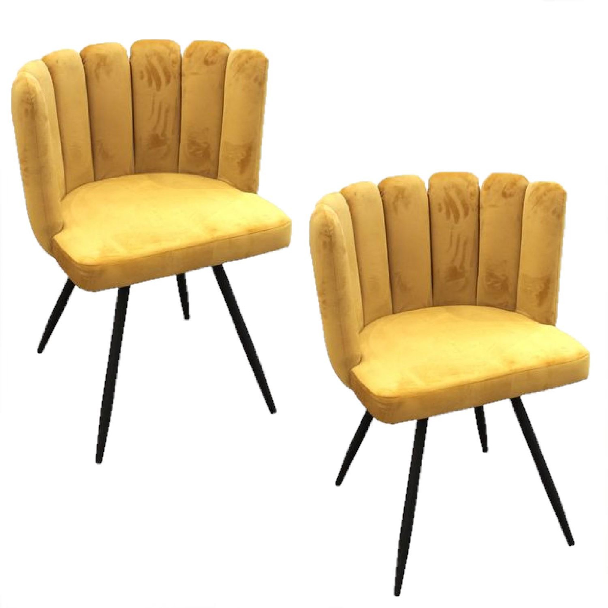 TOILINUX Lot de 2 Chaises design effet velours Ariel