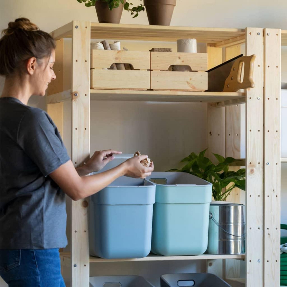 CURVER Curver Poubelle Ready to Collect 20 L Vert menthe