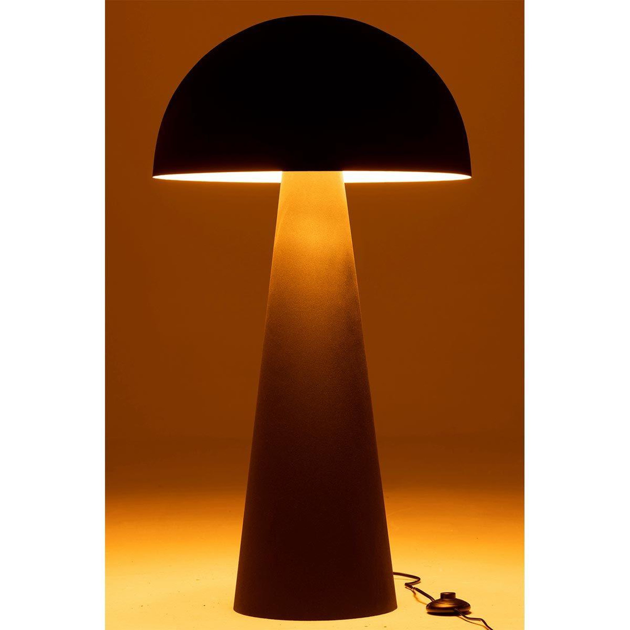 Voir la diapositive 3 : J-LINE Lampadaire design  champignon  95cm noir mat