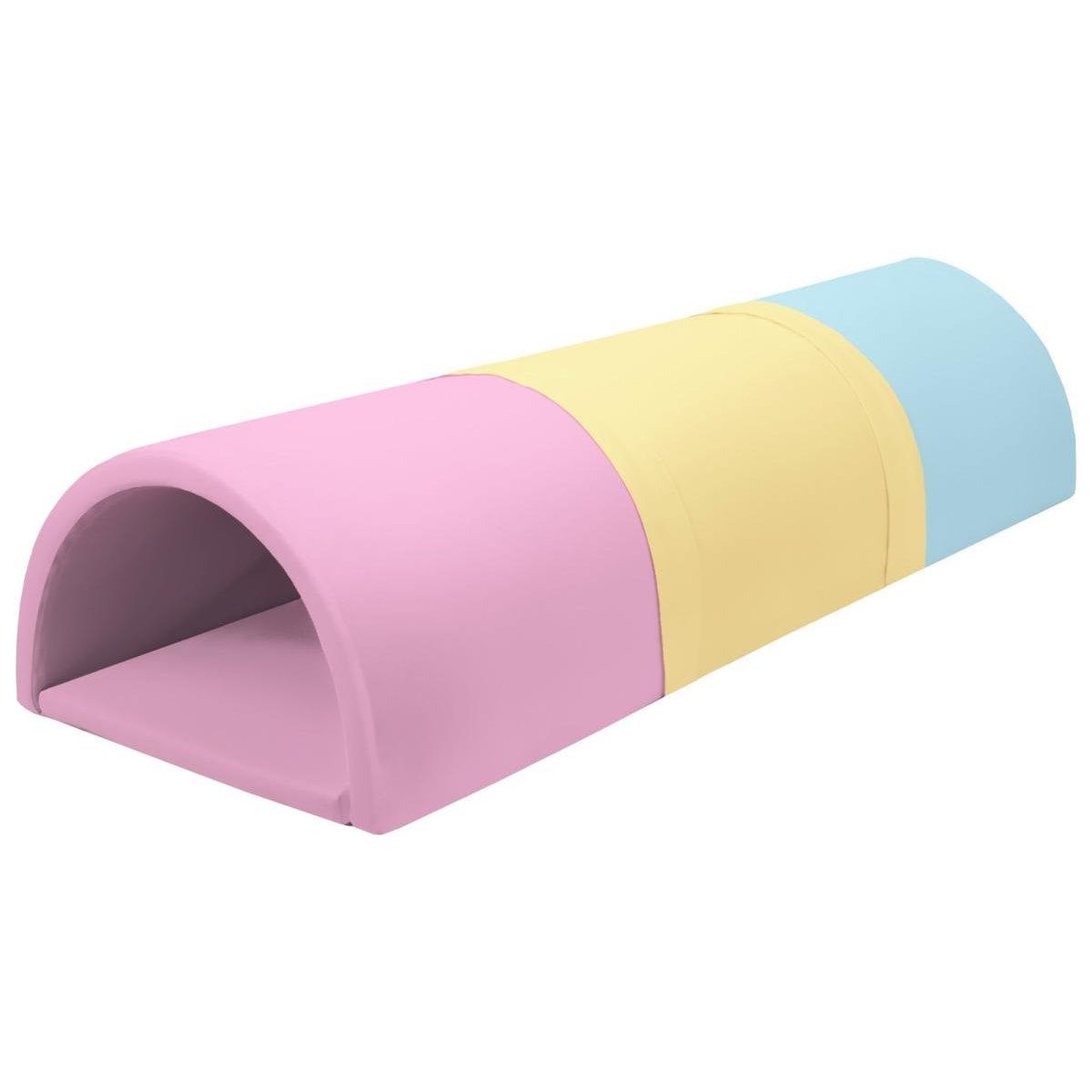 VELINDA Tunnel en I, 3 pièces en mousse — rose, bleu, jaune (pastel)