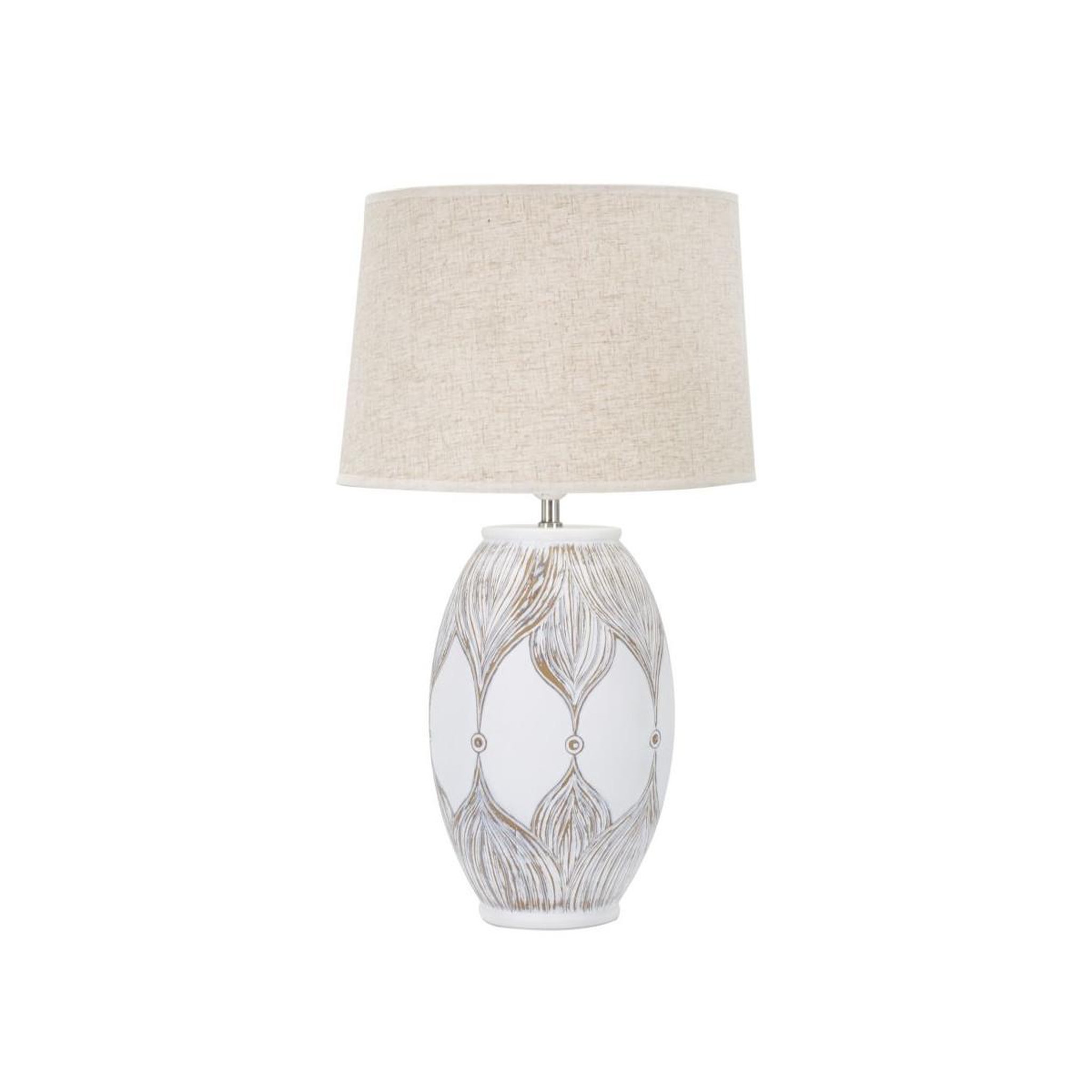 Paris Prix Lampe à poser en résine  atene  67cm blanc & naturel