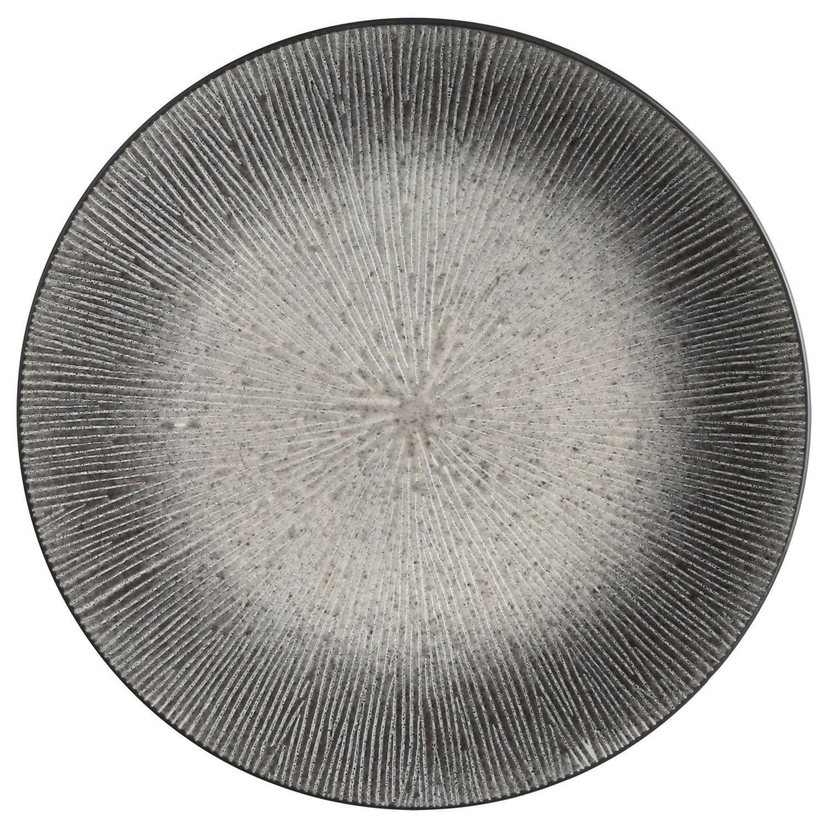 TOILINUX Lot 2x Assiette plate Atelier - Céramique - Gris
