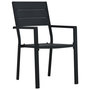 Voir la diapositive 2 : VIDAXL Chaises de jardin lot de 4 Noir PEHD Aspect de bois
