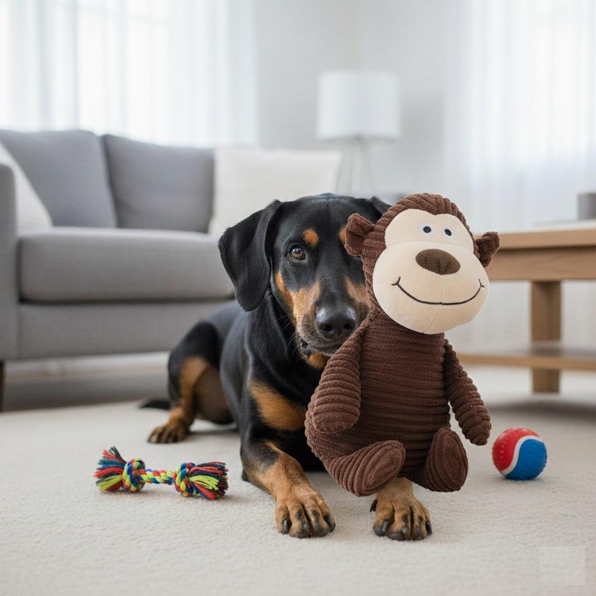 Voir la diapositive 4 : Eden Jeu peluche pour animaux sonore singe