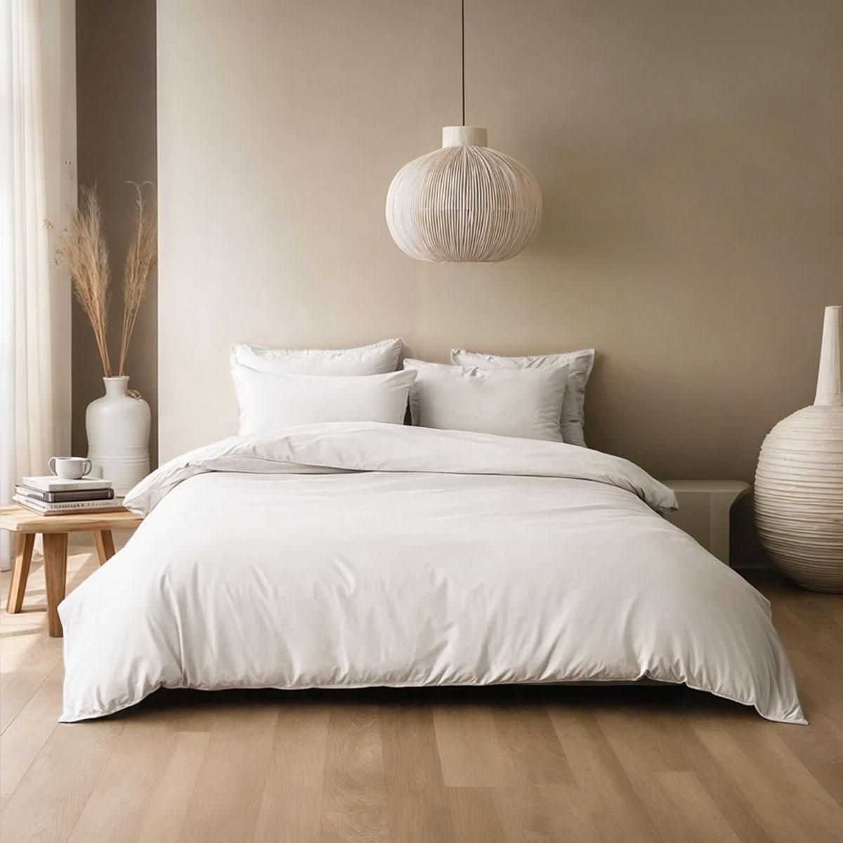 DODO Drap housse Percale de coton thermorégulée Blanc