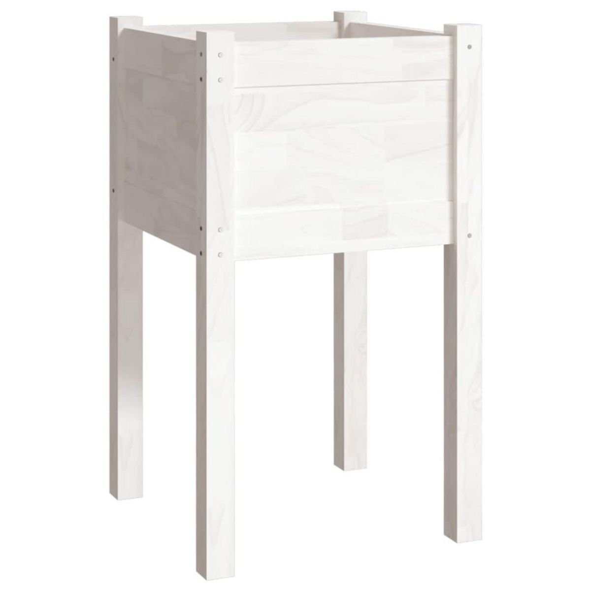 VIDAXL Jardiniere d'exterieur Blanc 40x40x70 cm Bois de pin massif