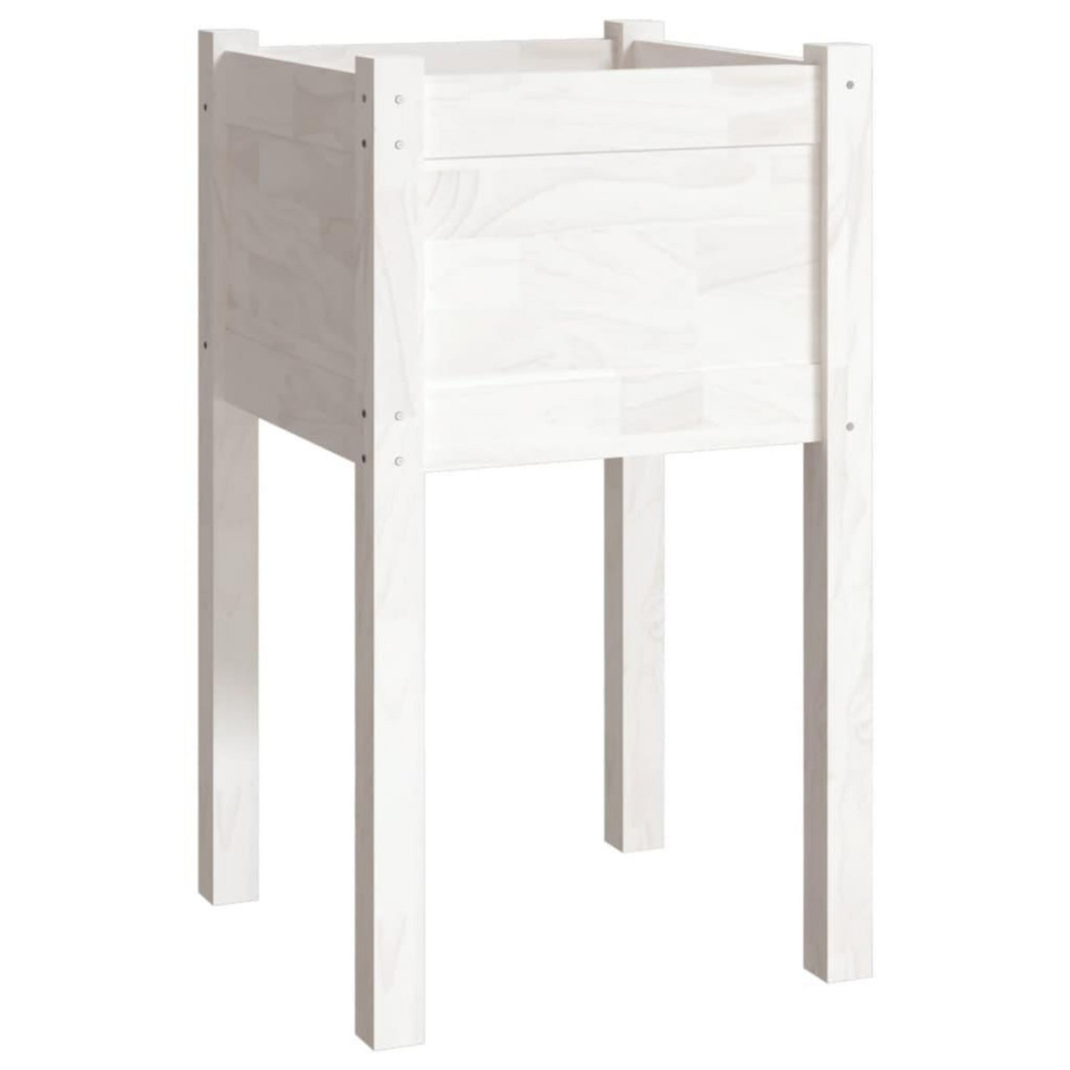 VIDAXL Jardiniere d'exterieur Blanc 40x40x70 cm Bois de pin massif