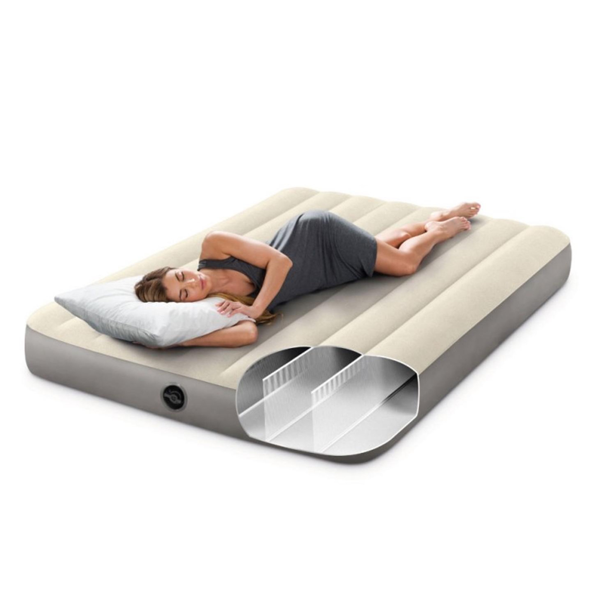 Voir la diapositive 2 : INTEX Matelas gonflable Single High Large 2 personnes