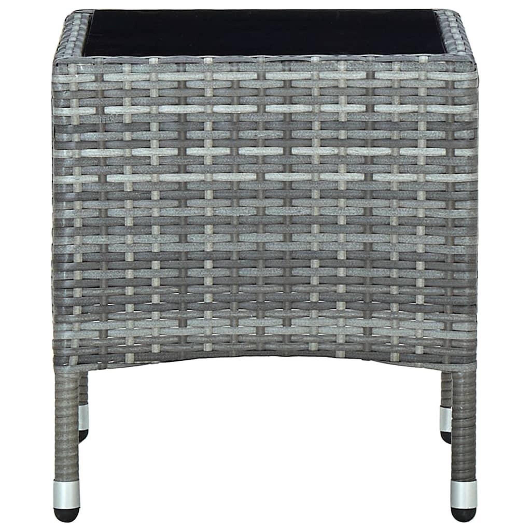 Voir la diapositive 2 : VIDAXL Table de jardin Gris 40x40x45 cm Resine tressee