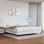 VIDAXL Sommier a lattes de lit avec matelas Blanc 200x200cm Similicuir