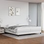 Voir la diapositive 1 : VIDAXL Sommier a lattes de lit avec matelas Blanc 200x200cm Similicuir