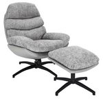 The Home Deco Factory Fauteuil relax Horten avec repose pieds - Gris