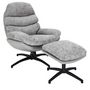 Voir la diapositive 1 : The Home Deco Factory Fauteuil relax Horten avec repose pieds - Gris