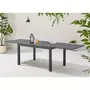 MARKET24 Table de jardin extensible rectangulaire 6 a 10 personnes - Structure aluminium - L 135-270 x P 90 x H 75 cm - Gris foncé
