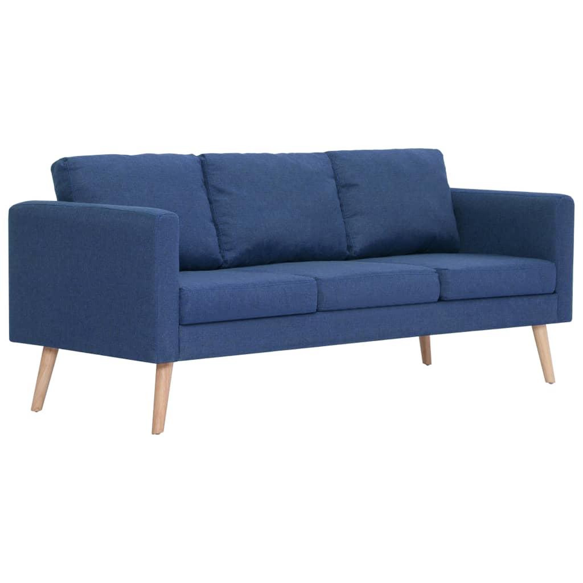 Voir la diapositive 2 : VIDAXL Canape a 3 places Tissu Bleu