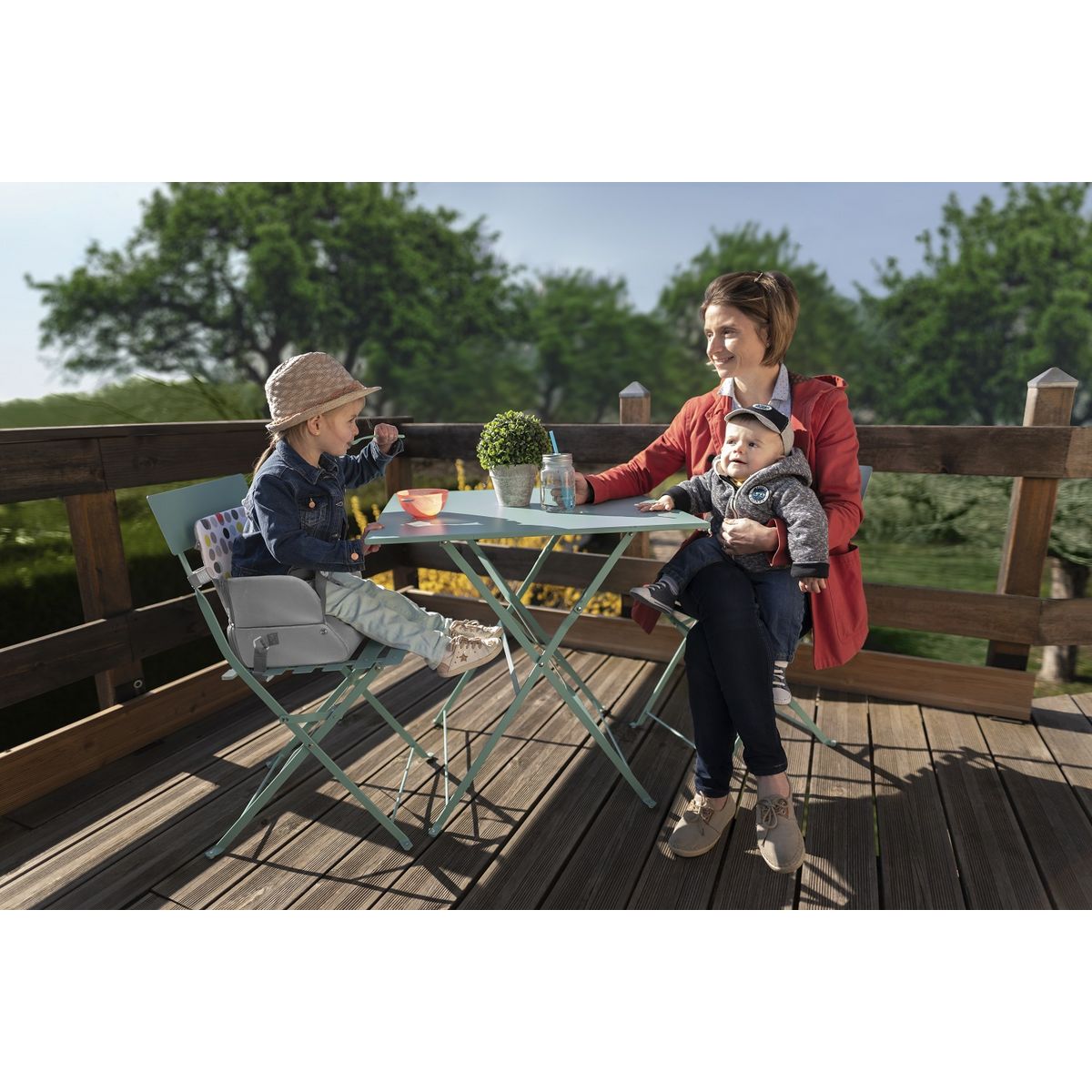 BADABULLE B009407 - Rehausseur de chaise SUNDAY POP - Réhausseur nomade 2en1